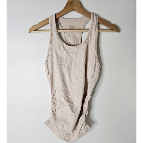 Athleta Pink Size XS Speedlight Seamless Tank Ruched Sides Athletic Summer Top - Picture 2 of 4